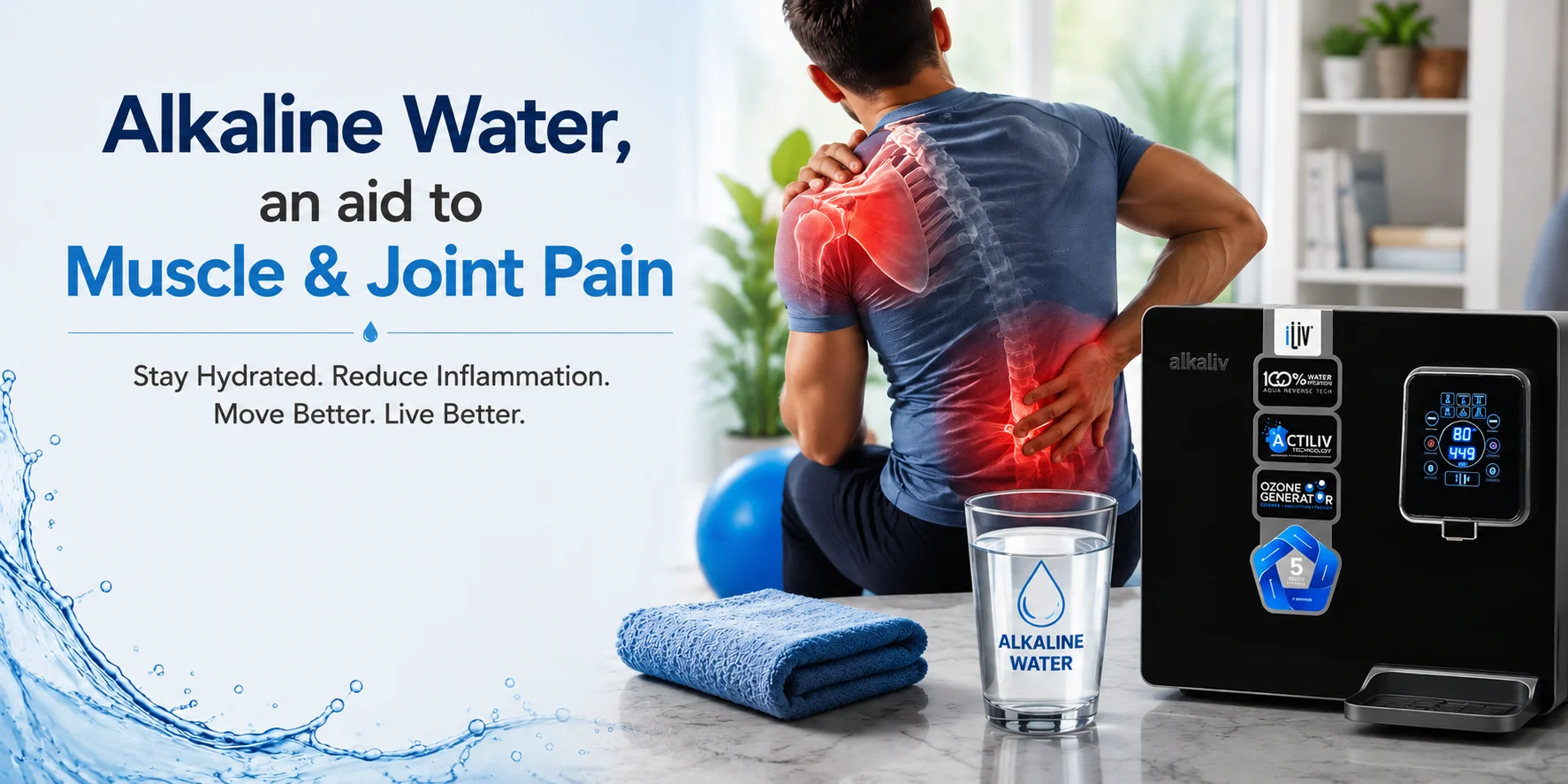 Alkaline water, an aid to muscle and joint pain