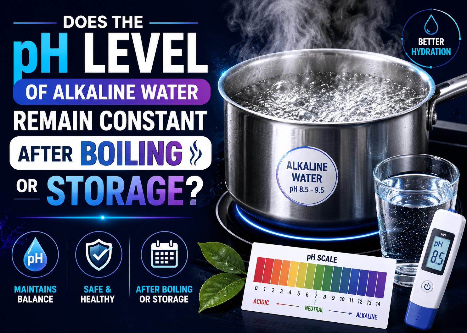 Does the pH Level of Alkaline Water Remain Constant after Boiling or Storage?