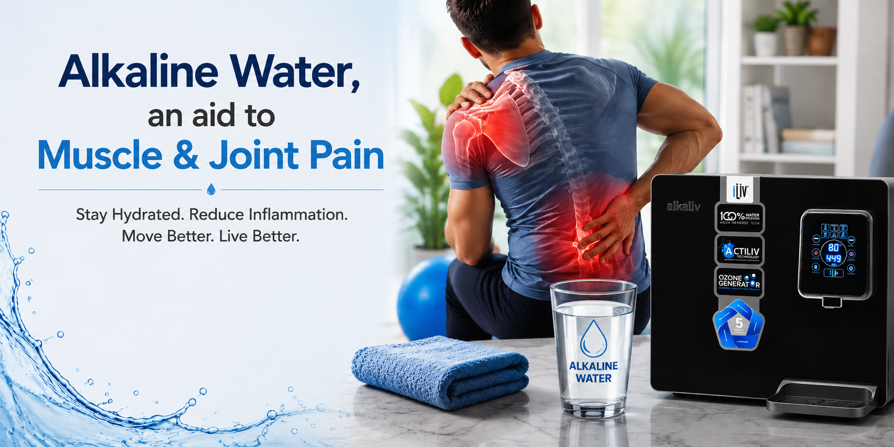 Alkaline water, an aid to muscle and joint pain